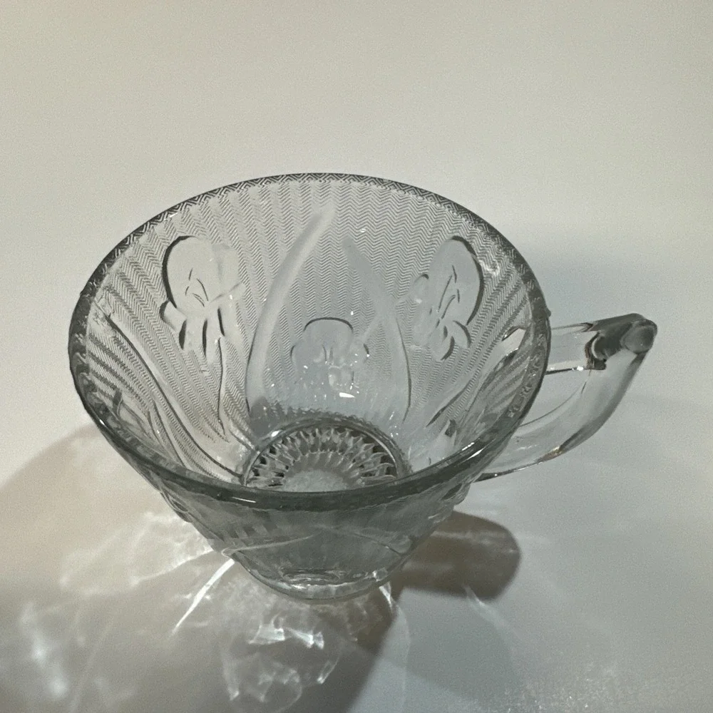 Vintage‎ Jeannette Iris & Herringbone Clear Glass Punch Cup Footed